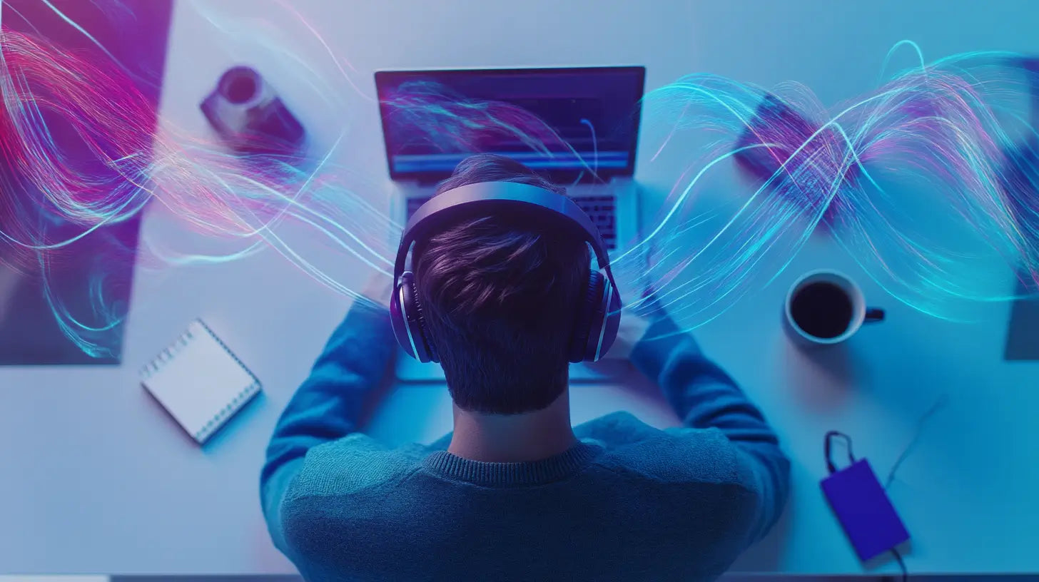 Écouter de la musique au casque dans un moment de calme Image