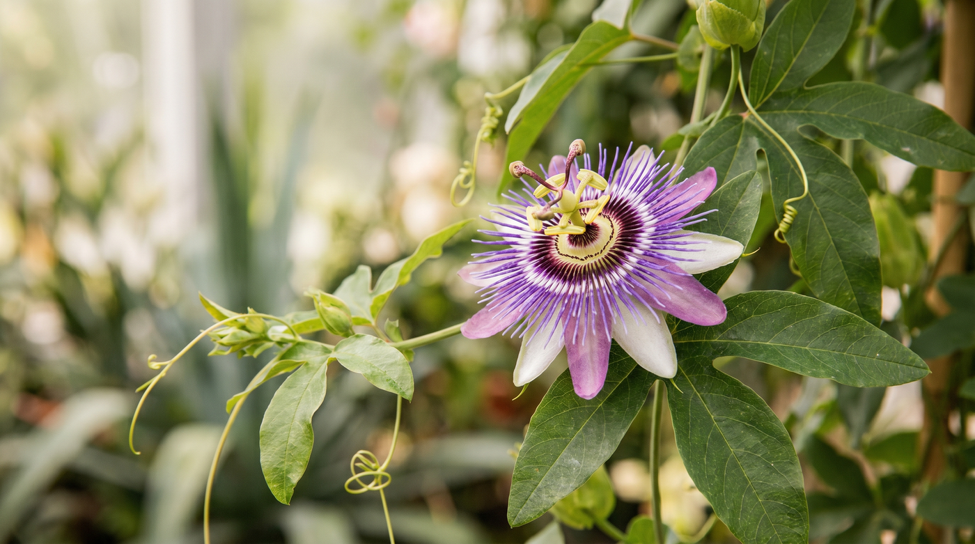 Fleur de passiflore en gros plan
