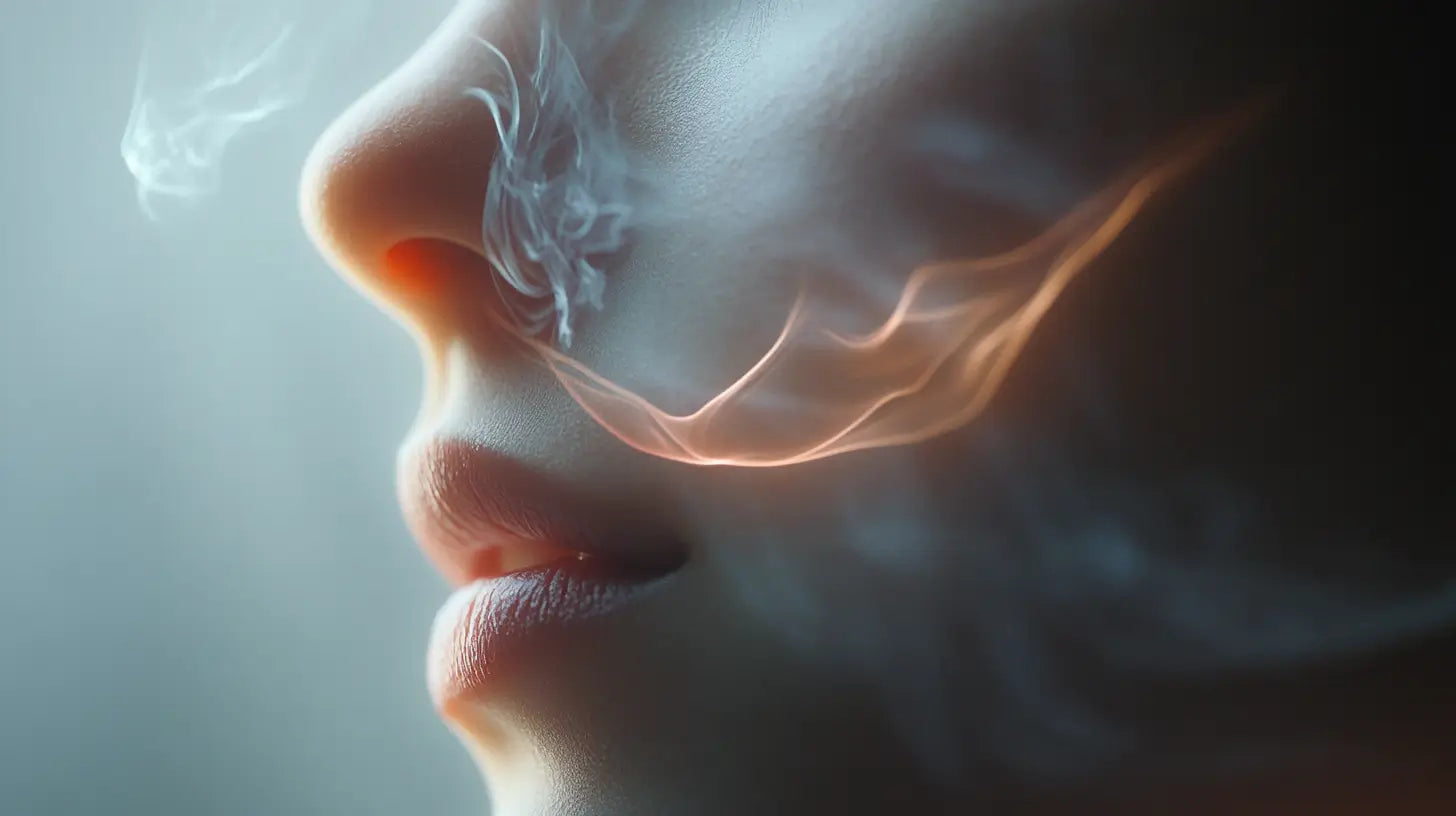 Personne pratiquant un exercice de respiration calme Image